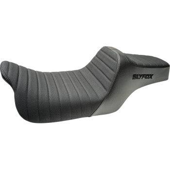 SLYFOX Highnoon Seat - Vinyl - Classic Stitch - Black Logo - FLH/FLT '08-'24 4710A-SlyFox