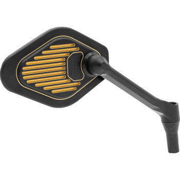 DRAG SPECIALTIES Mirror - Adjustable - Diamond - Black/Gold - Short Stem - Right 0640-1867