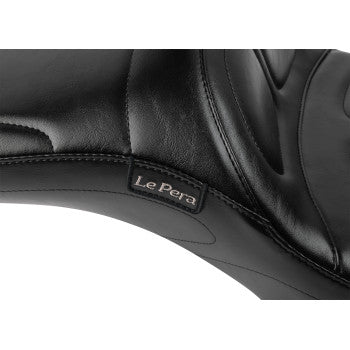 LE PERA Maverick Daddy Long Legs Seat - With Backrest - Black - FLH/FLT 2023-2024  LV-957DLBR