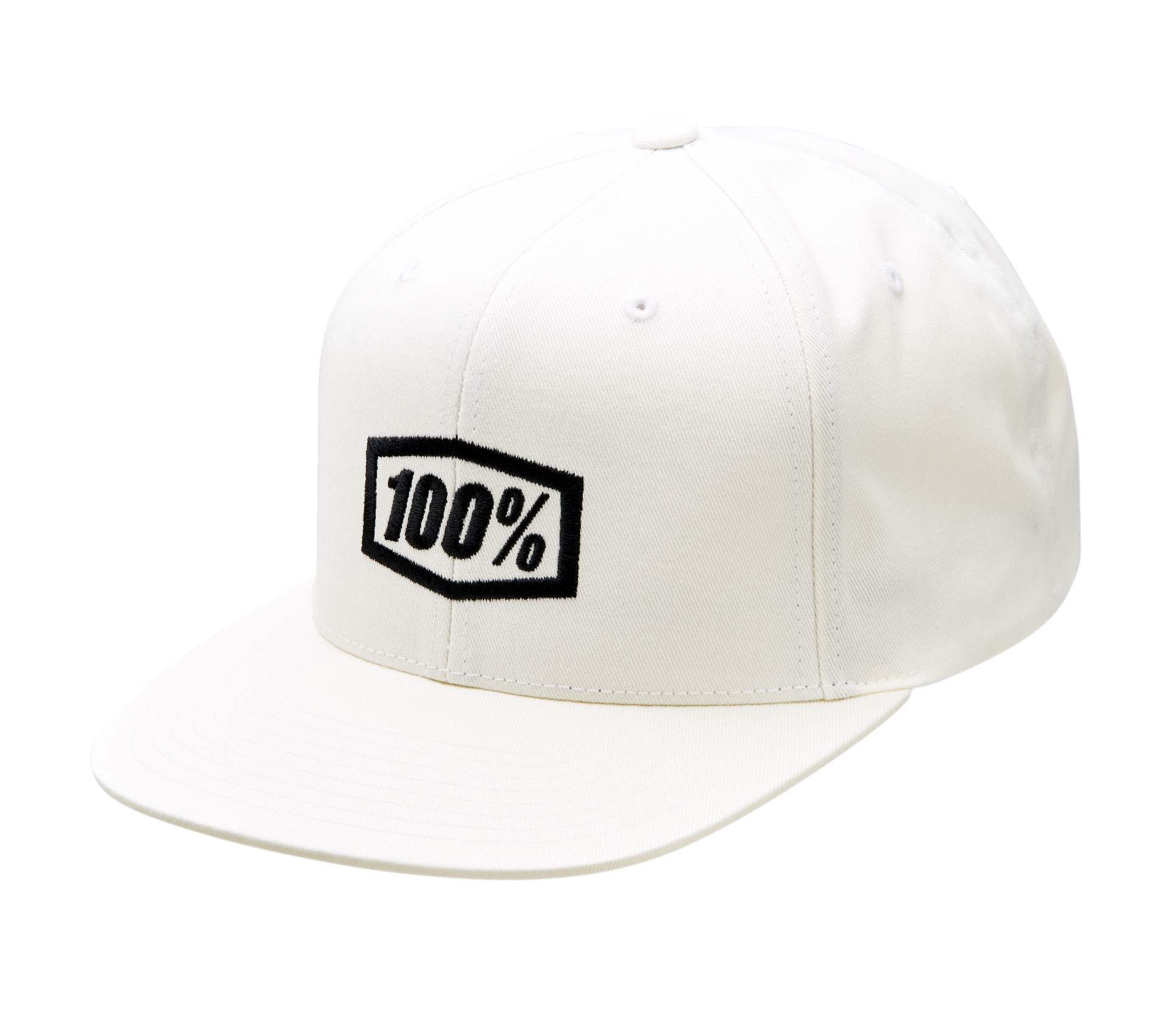 100% Icon Snapback Hat - White - One Size 20044-00007