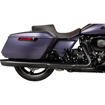 DRAG SPECIALTIES Predator 2-Up Seat - Vinyl - Double Diamond Red Stitch - w/o Backrest - FLTR/FLHX '23-'24 0801-1950