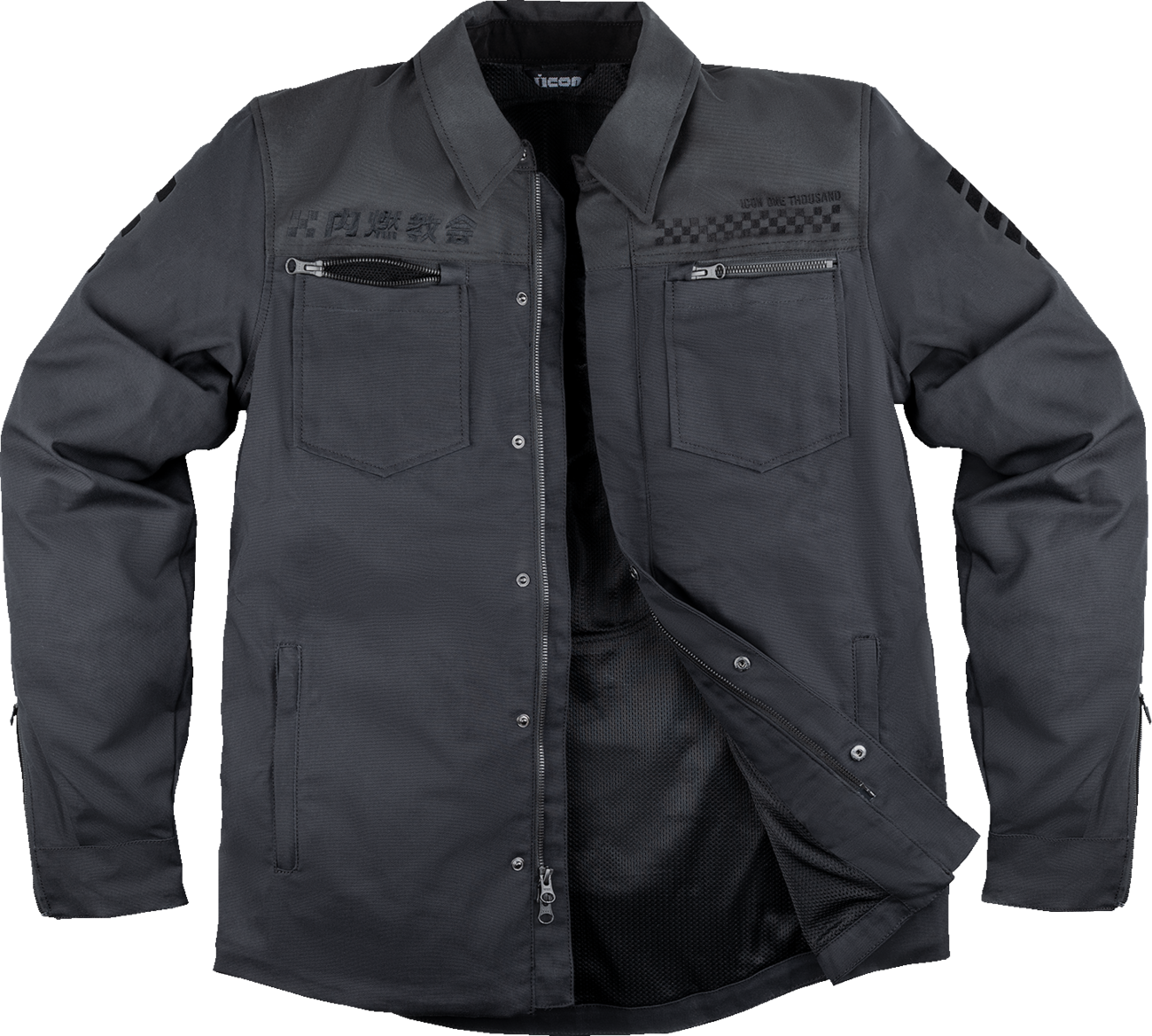 ICON Upstate Canvas National Jacket - Black - Large 2820-6562