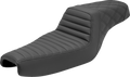 SADDLEMEN Step-Up Seat - Front Tuck-n-Roll/Rear Lattice Stitch - Black 807-11-176