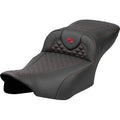 SADDLEMEN Roadsofa™ Extended Reach Seat - Dragon Scale Stitch - Red Stitch - w/o Backrest - FLTR/FLHX '23-'24 823-07-20904
