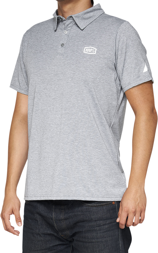 100% Corpo Polo Shirt - Heather Gray/White - 2XL 35019-252-14