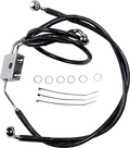 DRAG SPECIALTIES Brake Line - Front - Black - +8" - FXDF '12-'17 612137-8BLK