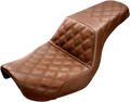 SADDLEMEN Step-Up Seat - Full Lattice Stitch - Brown - Dyna 804-04-175BR