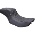 MUSTANG One Piece 2-Up Squareback Seat - Double Diamond - Gunmetal Stitch - FLH/FLT '23-'24 88415GM