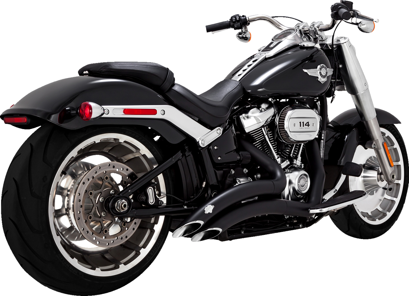 VANCE & HINES Big Radius Exhaust System - Black Softail Fat Boy 2018-2023 46375