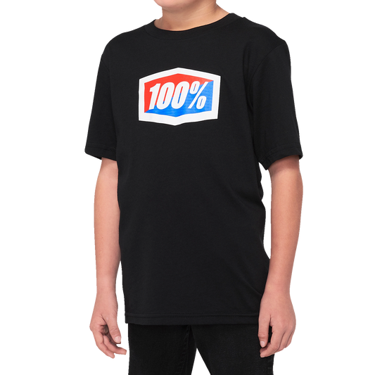 100% Youth Official T-Shirt - Black - XL 20001-00003
