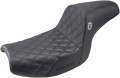 SADDLEMEN Seat - Pro Series SDC Performance Without Backrest - Full Lattice Stitch/Lumbar Gripper - Black SC88209DB