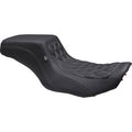 MUSTANG One Piece 2-Up Squareback Seat - Double Diamond - Gunmetal Stitch - FLH/FLT '23-'24 88416GM