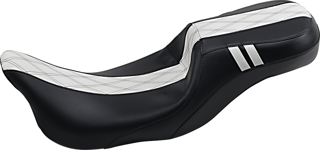 LE PERA Outcast Daddy Long Legs Seat - 2-Up - Without Backrest - Black W/White Double Diamond Inlay LK-997DLGT1