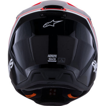 ALPINESTARS SM3 Helmet - Radium - Gloss Black/Red Fluo/White - Small 8300826-1553-S