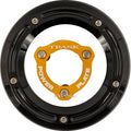 TRASK Derby Cover with Power Plate - Black/Gold - Kit - '17-'25 Harley-Davidson TM-0051-BK-GD