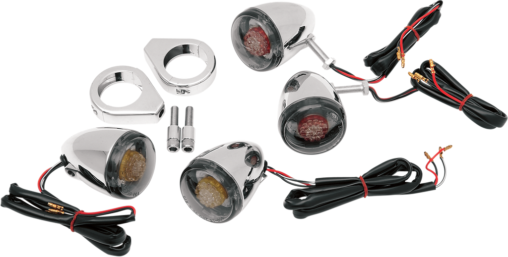 DRAG SPECIALTIES Turn Signal Kit - Red/Smoke 12-0212