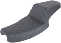 SADDLEMEN Step-Up Seat - Front Lattice Stitch - Black - Dyna 891-04-172