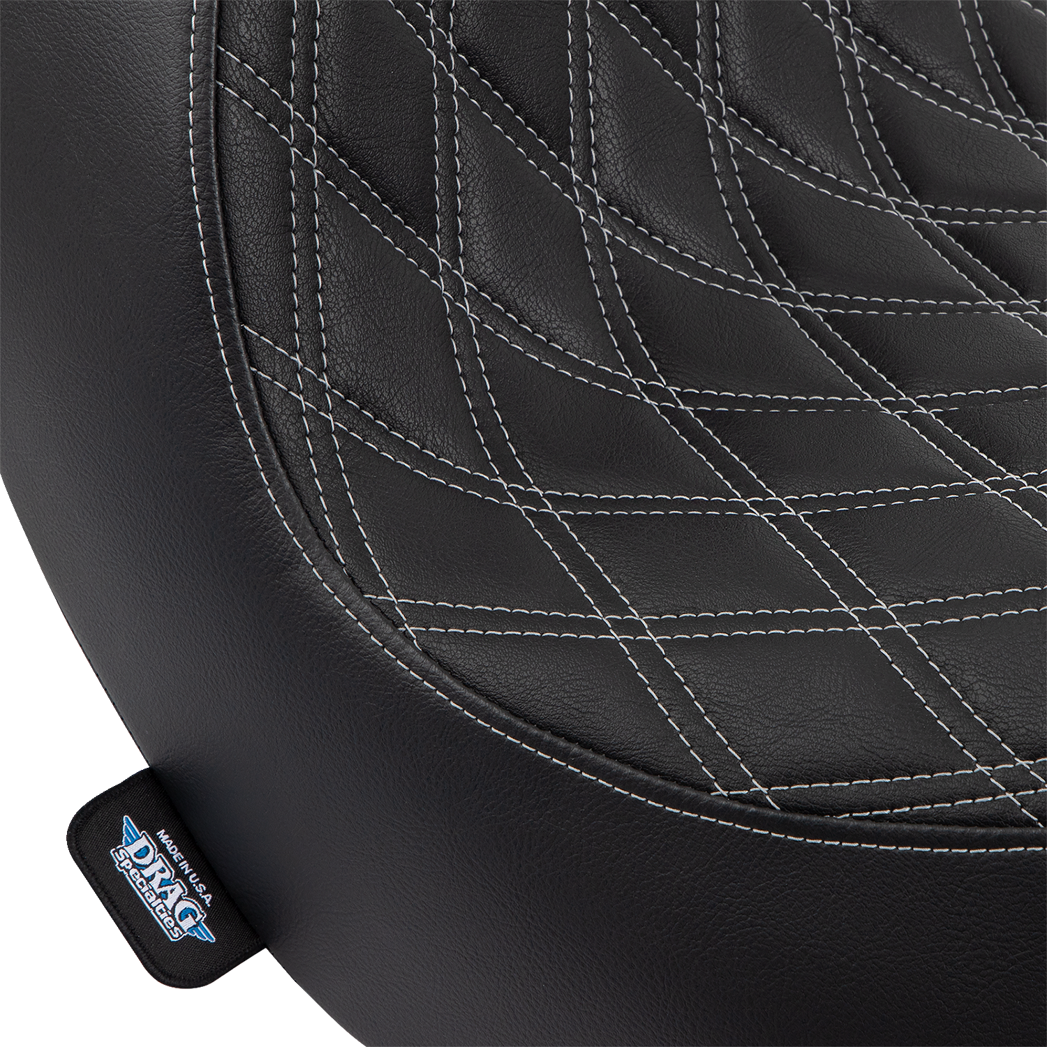 DRAG SPECIALTIES Solo Seat - Double Diamond - Silver Stitching - '18-'22 FL 0802-1514