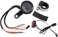 DRAG SPECIALTIES 1-7/8" Programmable Speedometer with Indicator Lights - Gloss Black - 220 KPH LED Black Face 77902K