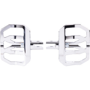 THRASHIN SUPPLY CO. Mini Aggressor Floorboards - Chrome - Front TSC-2031-5-SF