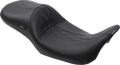 LE PERA Maverick Daddy Long Legs Seat - Black W/Black HR Inlay Double Diamond - FLH LK-957DLHR2