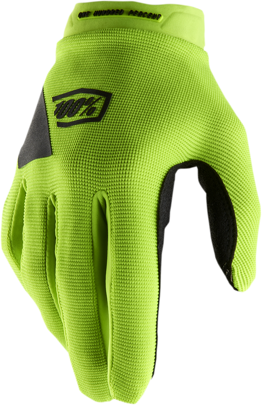 100% Women's Ridecamp Gloves - Fluo Yellow/Black - Large 10013-00008