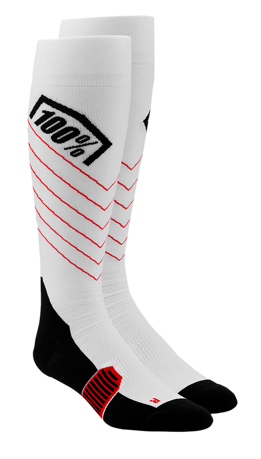 100% Hi-Side Performance Socks - White - Small/Medium 20054-00005