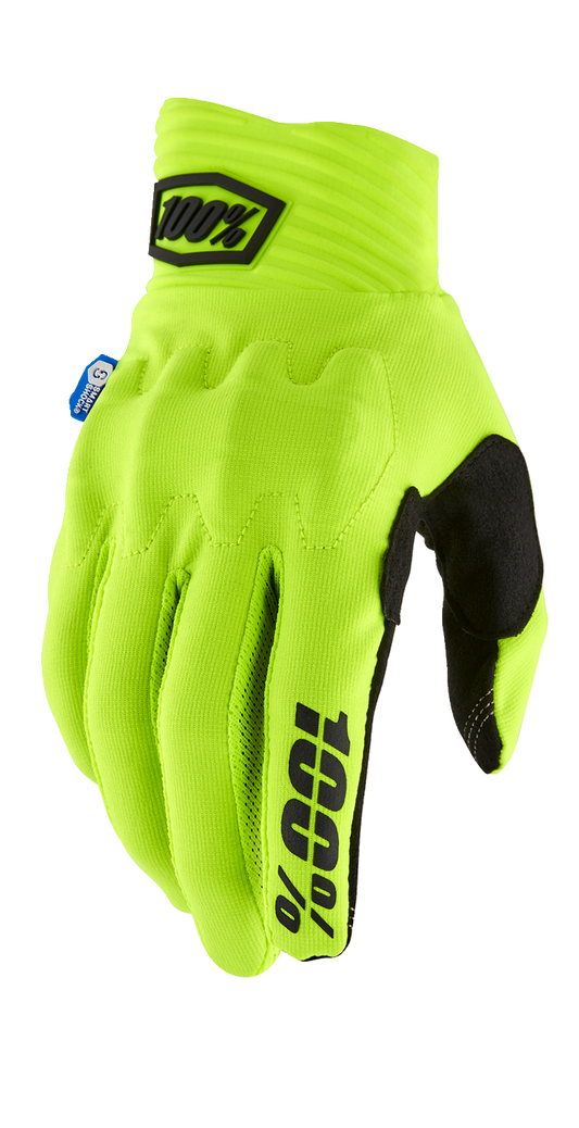 100% Cognito Smart Shock Gloves - Fluorescent Yellow - Large 10014-00042