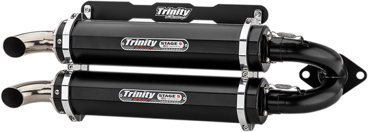 TRINITY RACING Stage 5 Slip-On Dual Muffler - Cerakote Black TR-4165S-CB