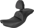 SADDLEMEN RoadSofa Seat - with Backrest - Black w/ Black Stitching - Indian '14-'23 I14-07-187BR