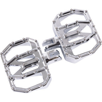 THRASHIN SUPPLY CO. Mini Aggressor Floorboards - Chrome - Front TSC-2031-5-SF