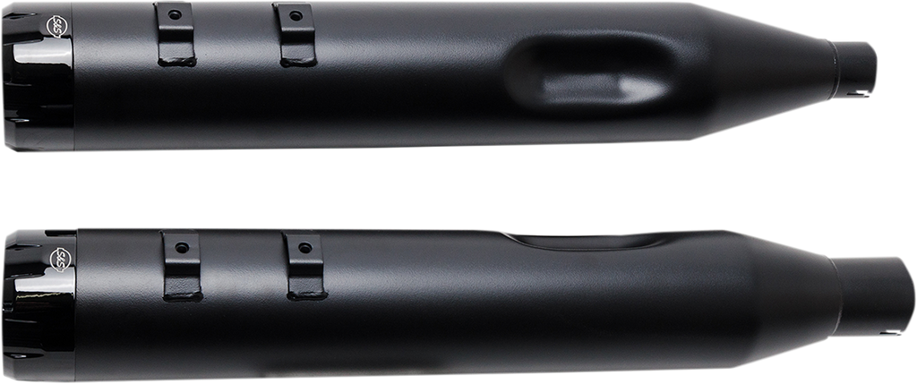 S&S CYCLE MK45 Mufflers - Black - Black Thruster NOW HAVE ALL BLK END CAPS 550-0666