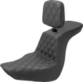 SADDLEMEN Tour Step Up Seat - Rider Backrest - Front Lattice Stitch - FLSB/FXLR '18-'22 818-29-192BR