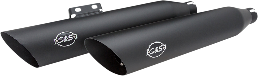 S&S CYCLE Slash Cut Mufflers - 50 State - Black 550-0752B