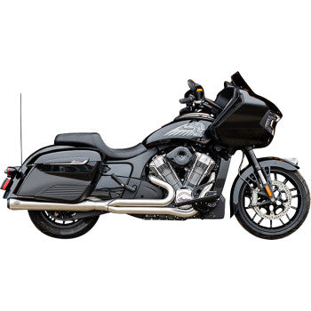 S&S CYCLE 2-into-1 Qualifier Exhaust System - Brushed Stainless Steel - 49 State - Indian with PowerPlus 550-1132