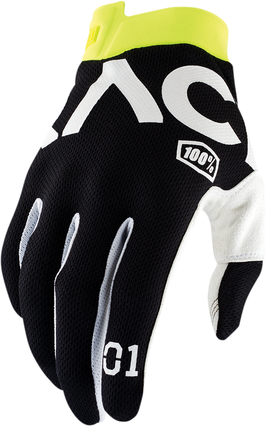 100% Racr iTrack Gloves - Black - Small 10015-019-10