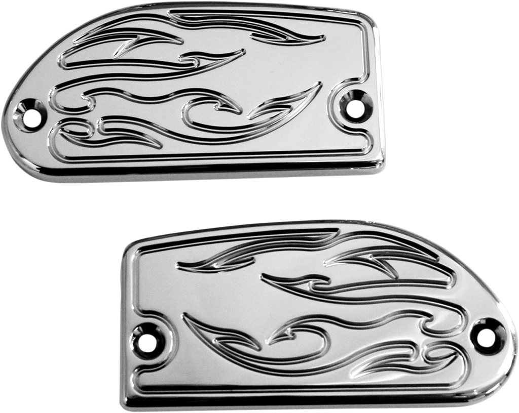BARON Master Cylinder Cover - Flame - Yamaha - Chrome BA-7629-03