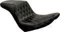 LE PERA Kickflip Seat - Diamond w/Chestnut Stitching - Black - Softail '18-'22 LYR-590DD-CHET