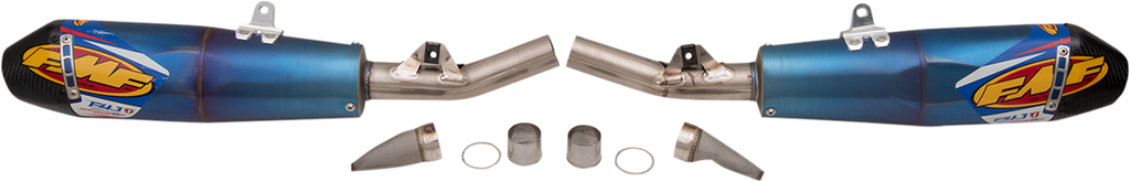 FMF Factory 4.1 RCT Dual Mufflers - Blue Anodized CRF250R/X 2018-2021 041589 1821-1994