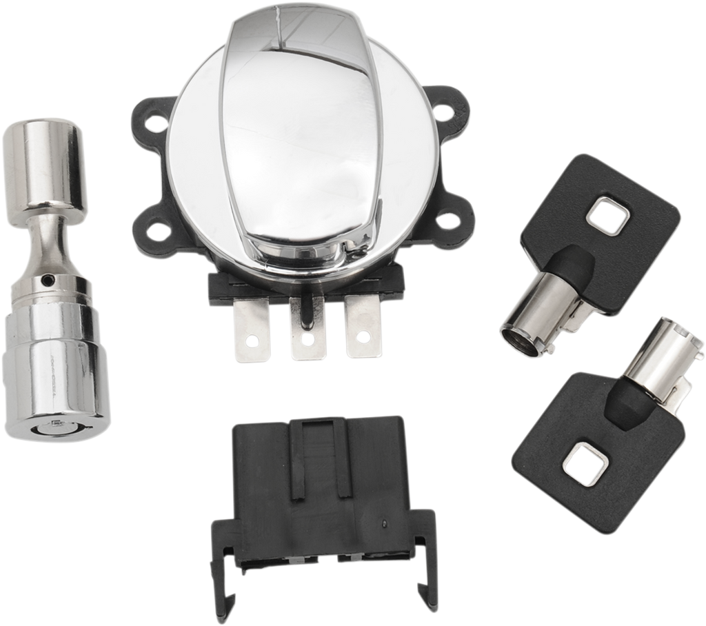 DRAG SPECIALTIES Side Hinge Ignition Switch with Fork Lock - Chrome 21-0209K