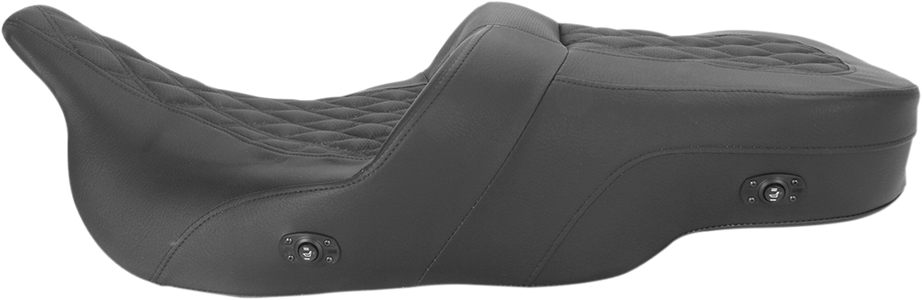 SADDLEMEN Roadsofa Seat - without Backrest - Full Lattice Stitch - Heated - '99-07 FLH 897-06-182HCT