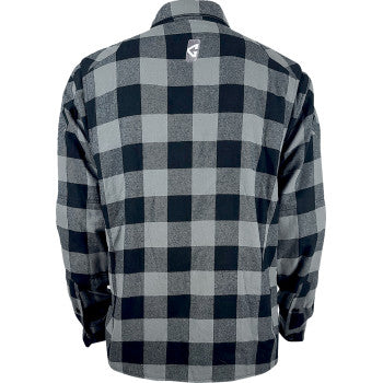 GERBING HEATED CLOTHING 7 V Battery Heated Flannel Shirt - Gray/Black - Large GER7VFS-BG-L