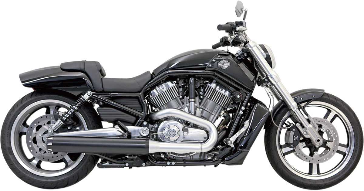 BASSANI XHAUST 4" Slip-On Mufflers for VRSCF - Black 1V17RB