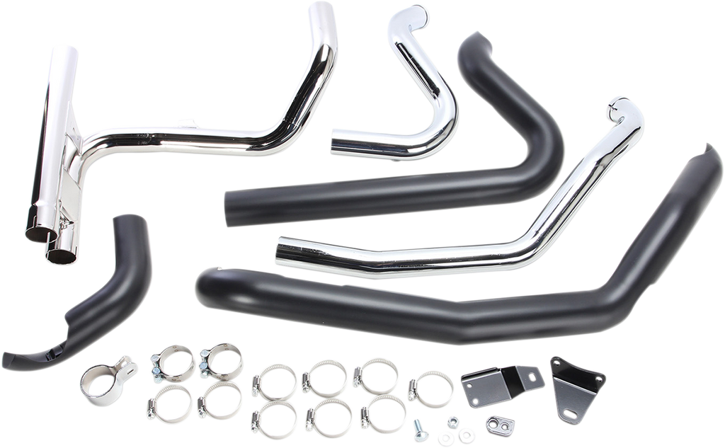 COBRA Powerport Dual Headpipes with Dual Bungs - Black 6253DBRB1