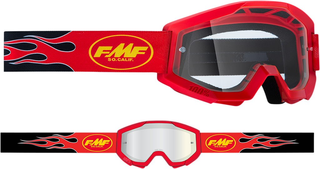 FMF PowerCore Goggles - Flame - Red - Clear F-50050-00008 2601-3004