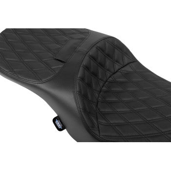 DRAG SPECIALTIES SEATS Forward Position Freedom Seat - Vinyl - Black Double Diamond Stitch - FLH/FLT '23-'25 0801-2167