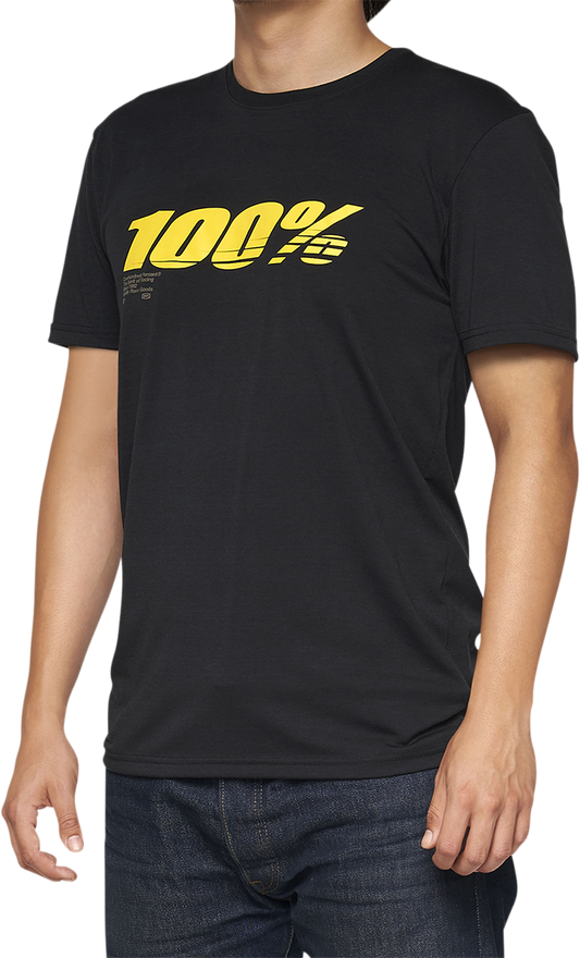 100% Tech Speed T-Shirt - Black - Large 35030-001-12