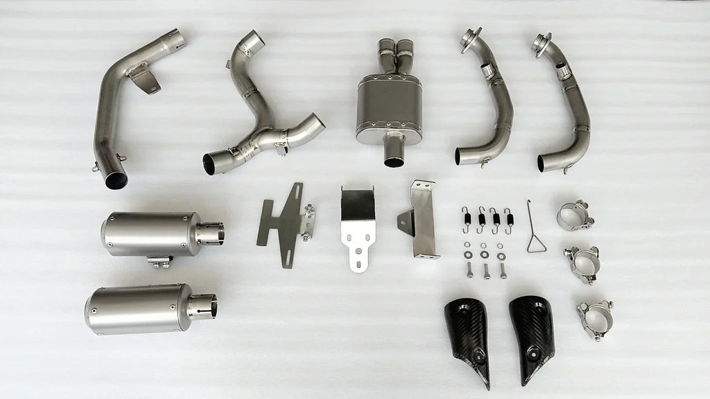 Vandemon CFMOTO single-sided swingarm  450SR-S 2023-2024 Stainless Steel / Titanium High Mount Exhaust System CFMOTO450SRSHMEXHC VA-8