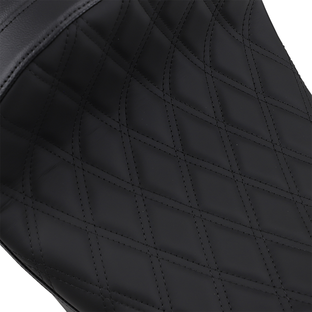 DRAG SPECIALTIES Forward Low Solo Seat - Diamond - Black - FL '08-'22 0801-1252