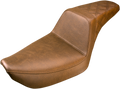 SADDLEMEN Step Up Seat - Rear Lattice Stitched - Brown - Dyna 896-04-173BR